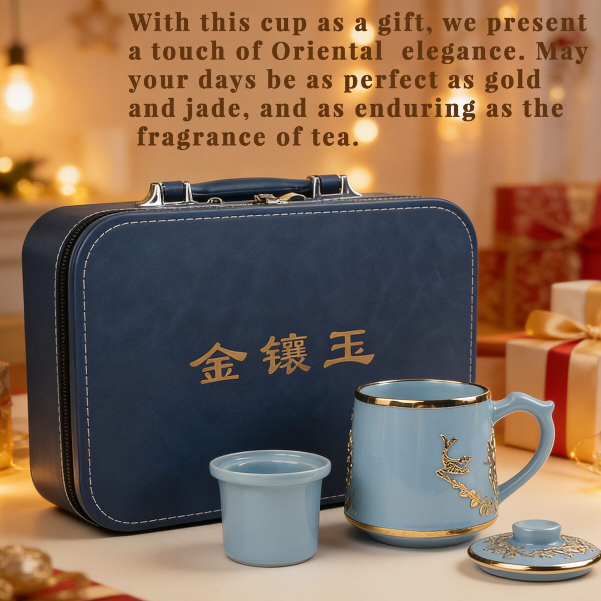 Gold-Inlaid Jade Style Ru Porcelain "Fish Playing Among Lotus" Personal Tea Cup - Image 9