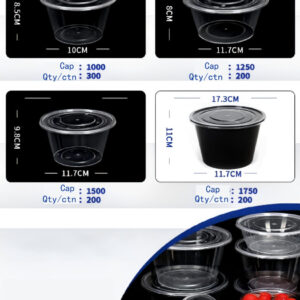 Heat-resistant material Round disposable food containers