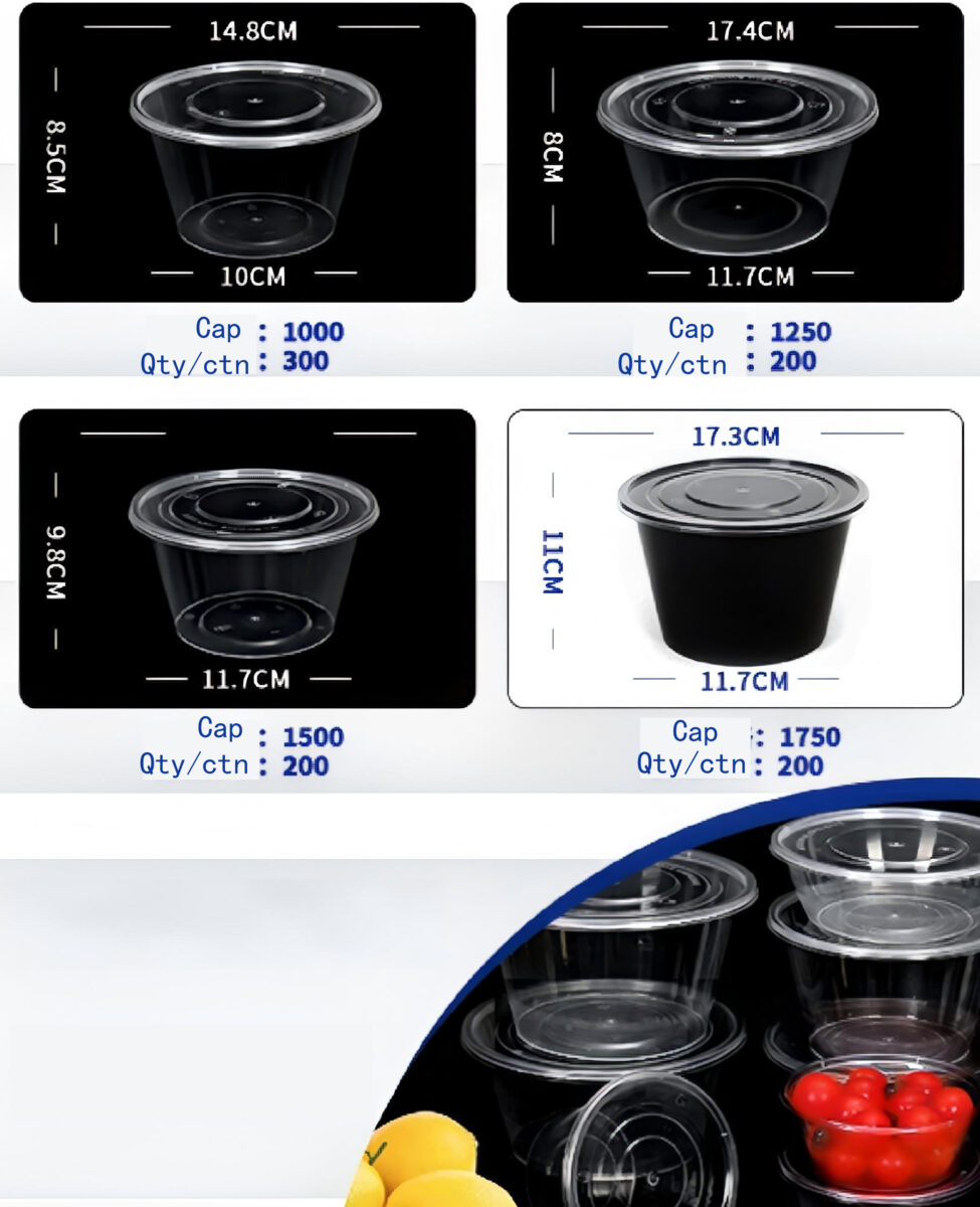 Heat-resistant material Round disposable food containers
