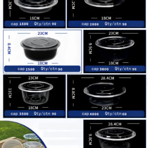 Round shallow disposable food container