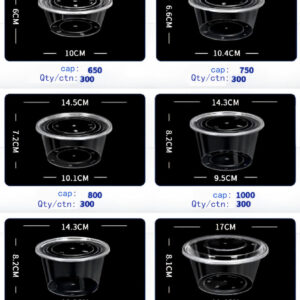 Clear Round Disposable Lunch Boxes