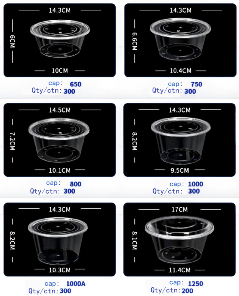 Clear Round Disposable Lunch Boxes