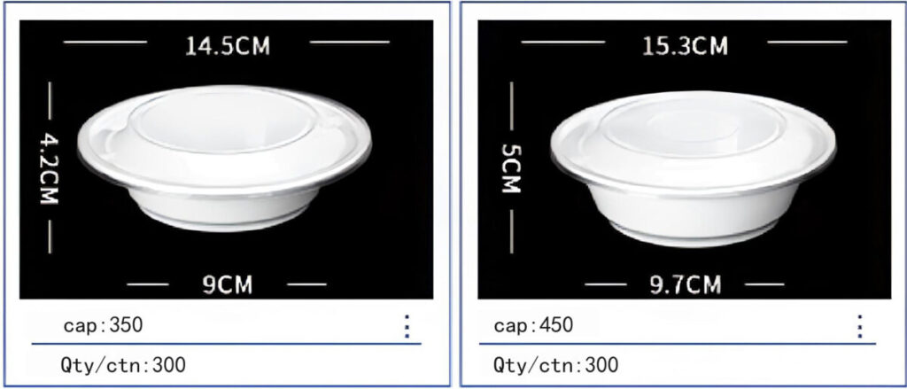 European Style Disposable Round Basin Food Box