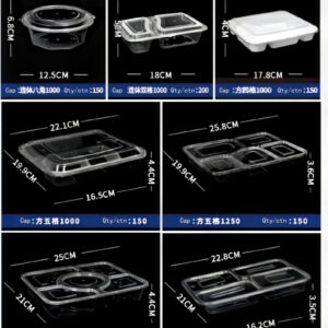 Square Multi-grid Disposable Lunch Box