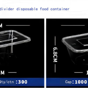 Two-compartment middle divider  disposable food container