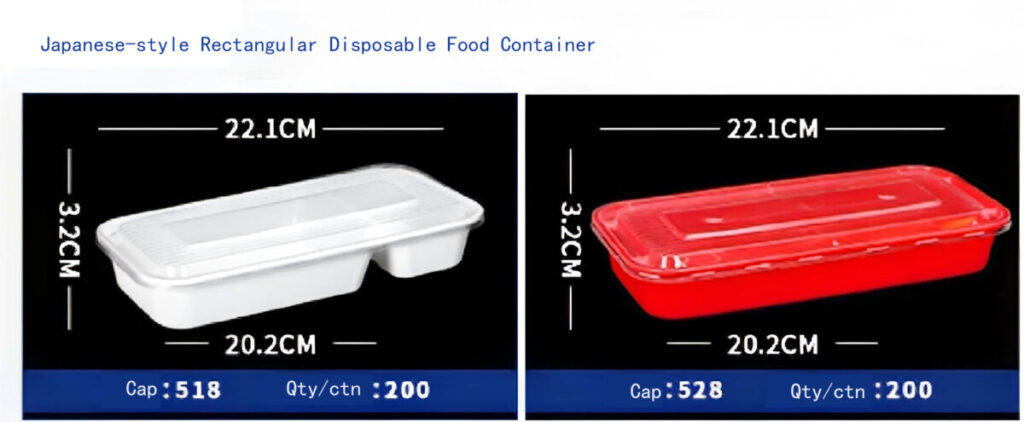 Japanese-style Rectangular Disposable Food Container