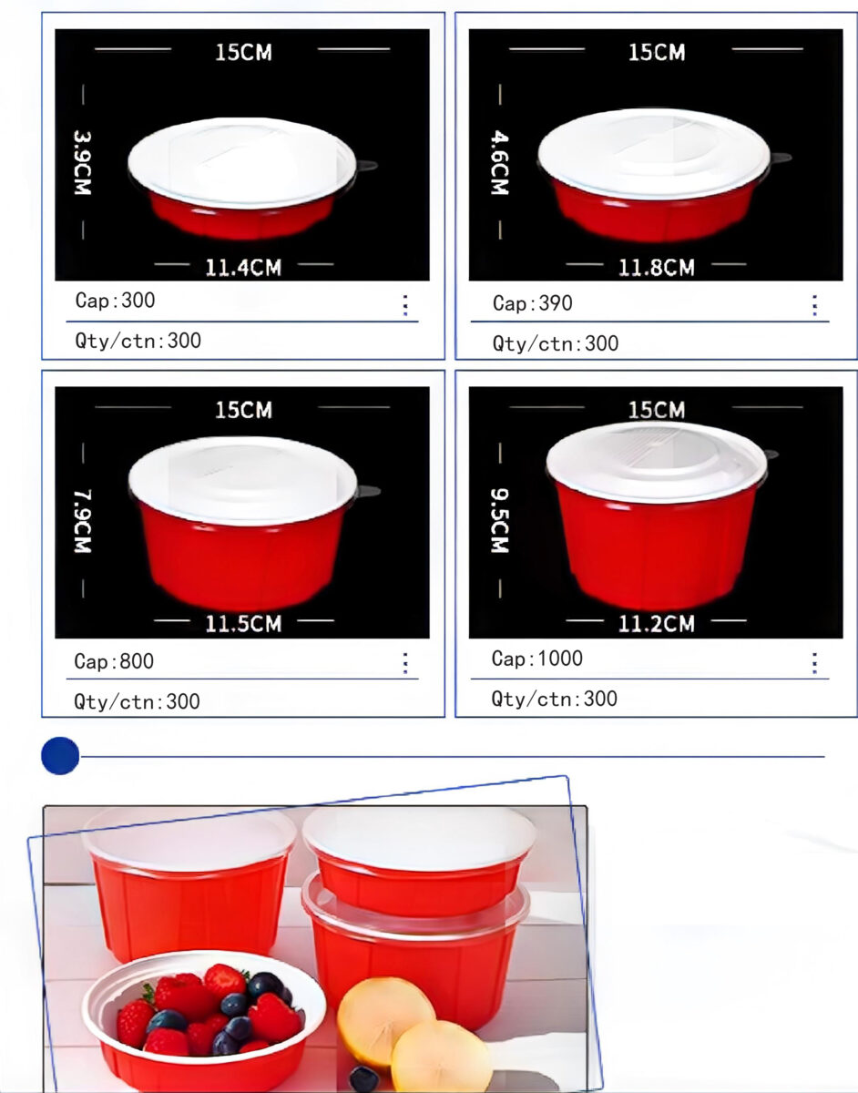 Corrugated Anti-slip Round Disposable Food Container