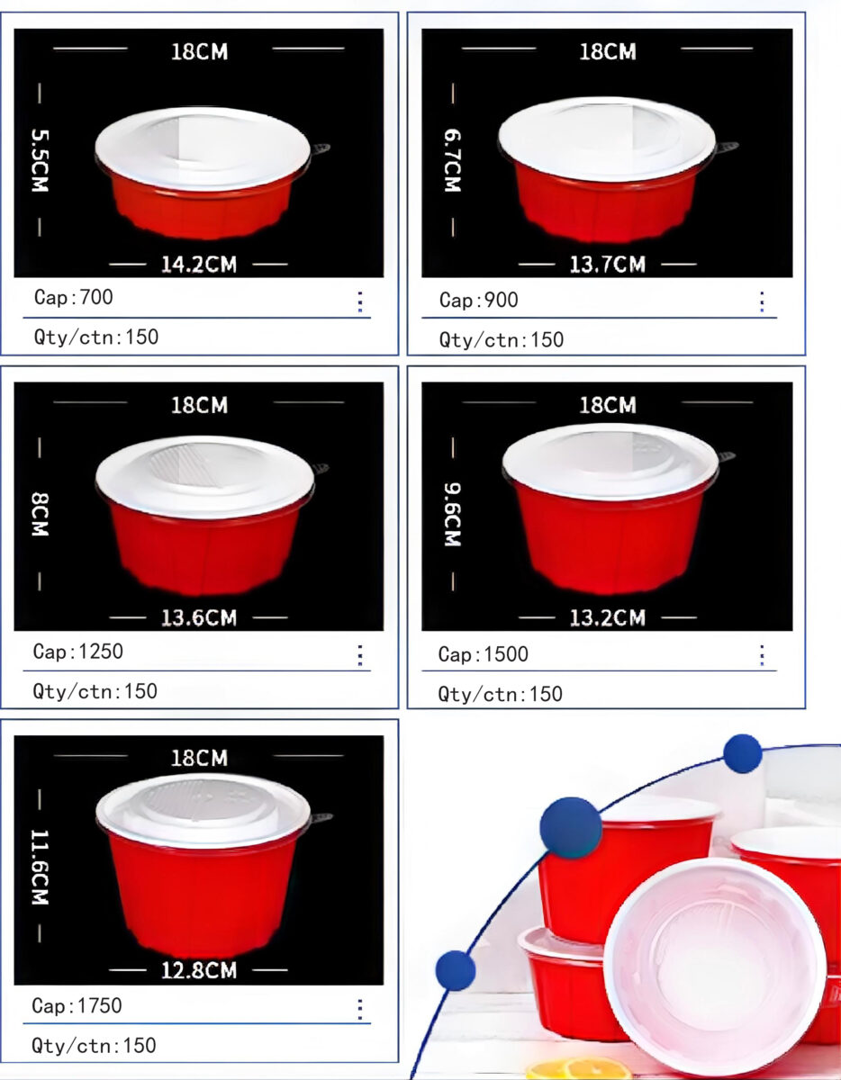 Corrugated Anti-slip Round Disposable Food Container - Image 2